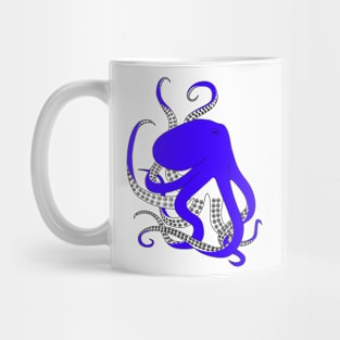 Blue Octopus, hand drawn illustration Mug